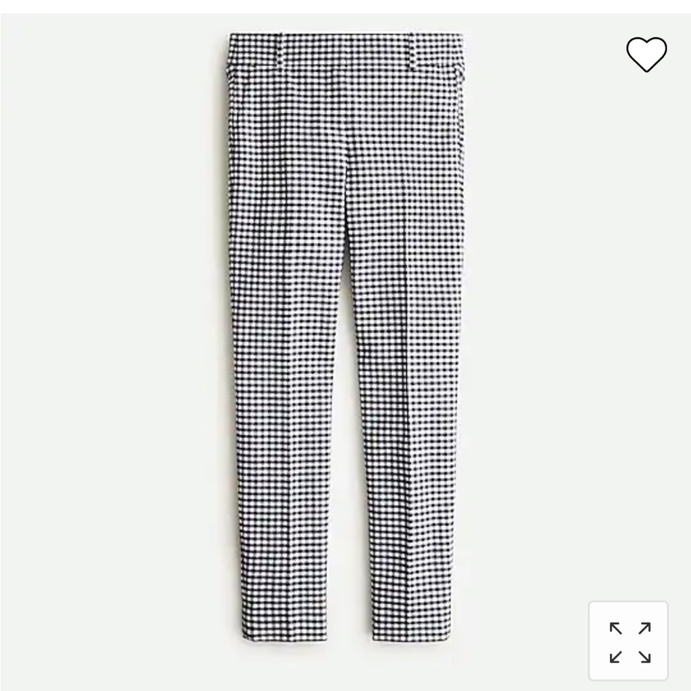 J Crew Cameron Cropped Blue Checked Pant